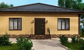 Проекты одноэтажных домов из кирпича | Строй-Брк - Бирск от 3632 рублей