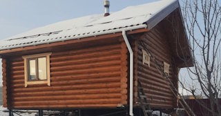 Баня из оцилиндрованного бревна под ключ в Бирске - от 134888 рублей
